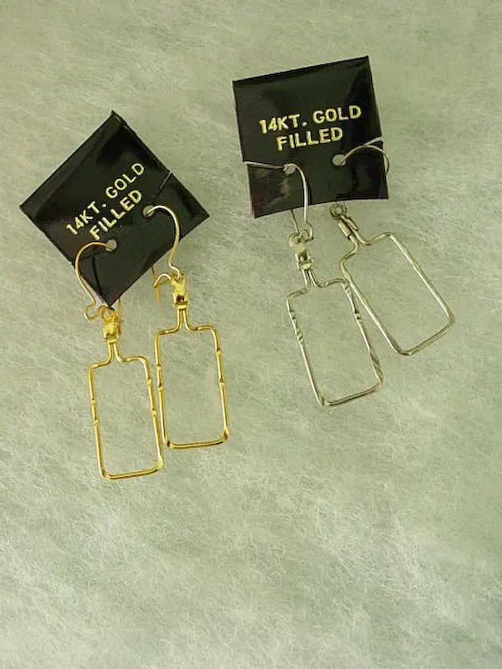 Vintage Wire Dangling  Earrings w 14Kt Gold Fille… - image 7