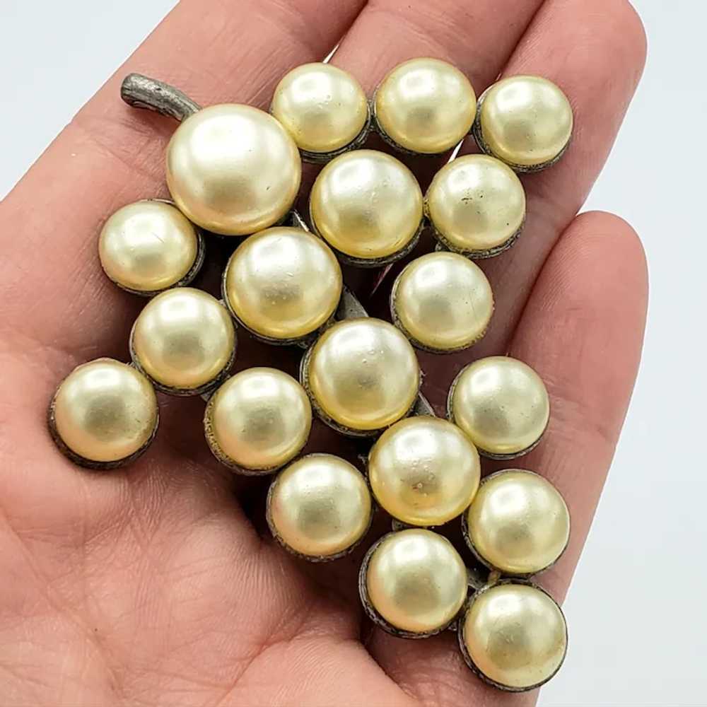 1930's Large Faux - Pearl Dress Clip - image 3