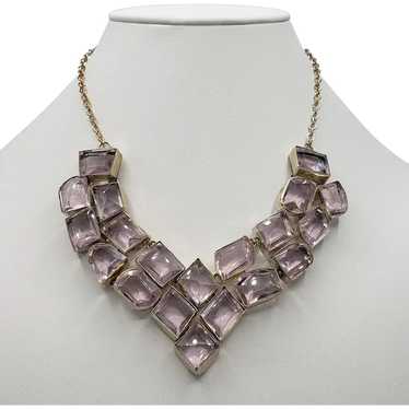 Sparkling Lavender Stone and Sterling Silver Neck… - image 1