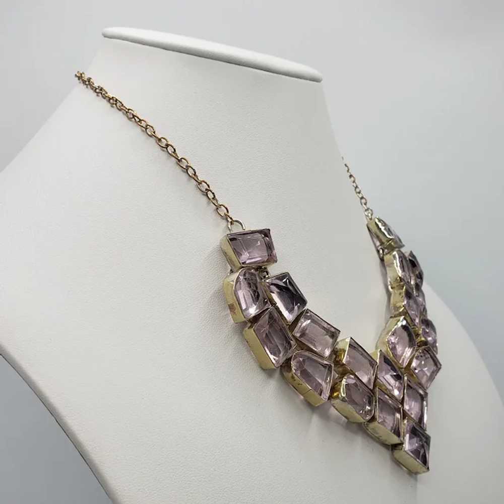 Sparkling Lavender Stone and Sterling Silver Neck… - image 3