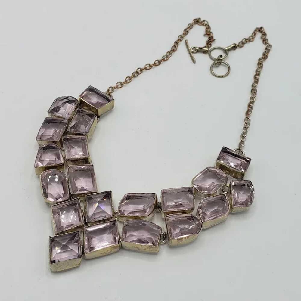 Sparkling Lavender Stone and Sterling Silver Neck… - image 5