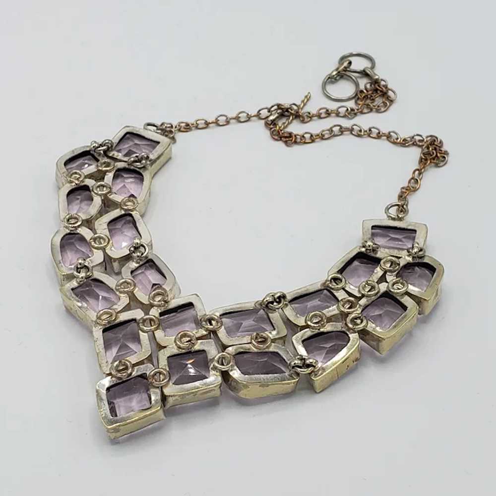 Sparkling Lavender Stone and Sterling Silver Neck… - image 7