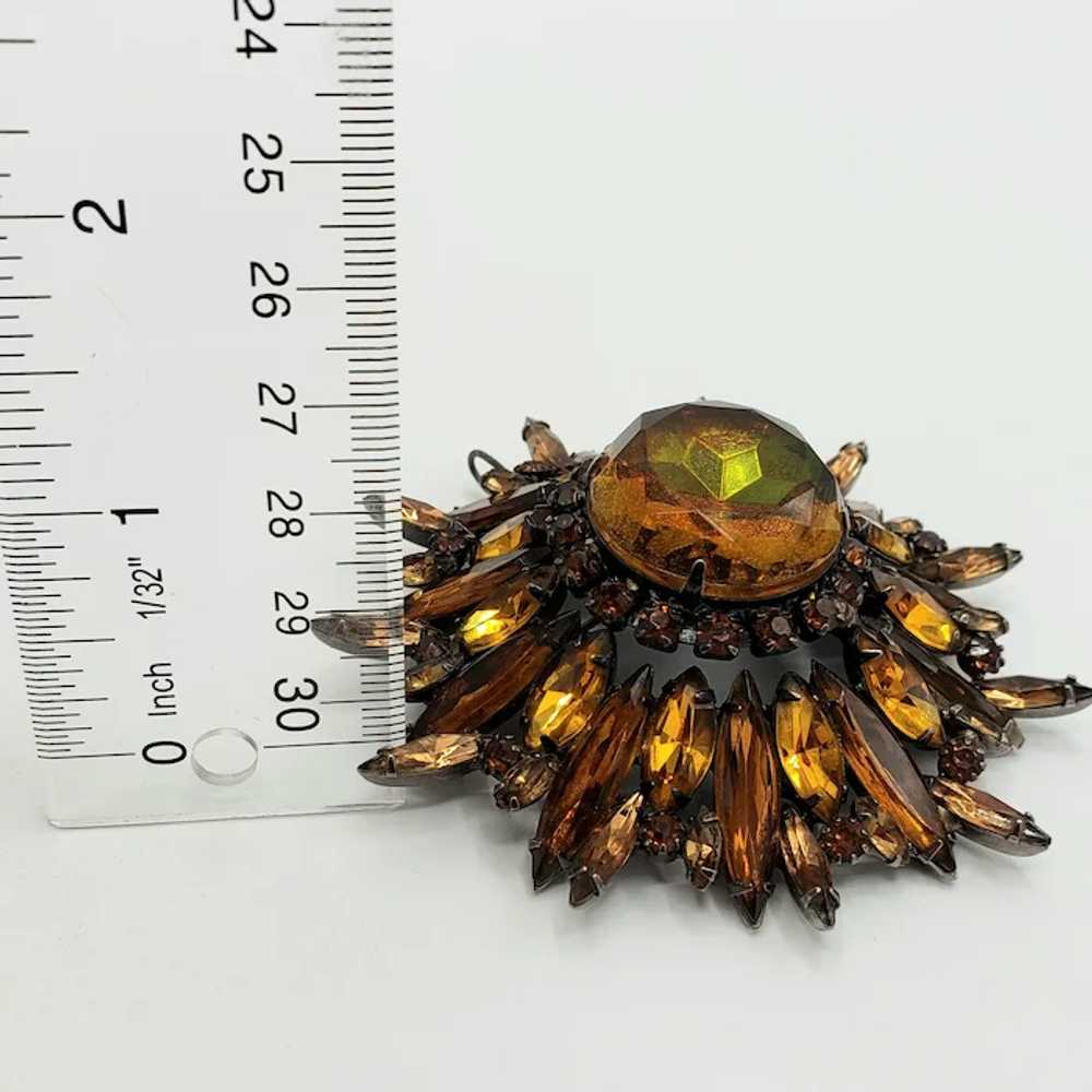 SHADES of AMBER Crystal Brooch Pin and Necklace - image 5