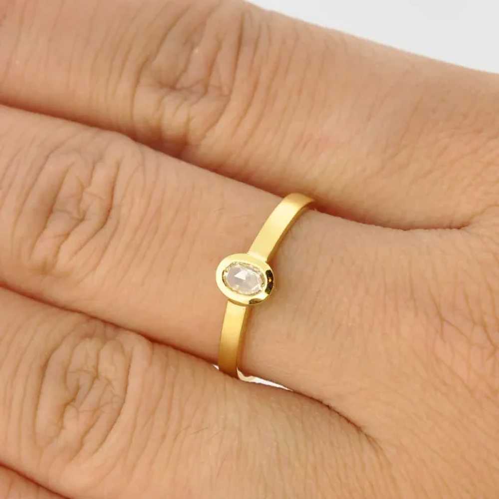 18k Solid Gold Rio Tinto Stackable Diamond Ring S… - image 3