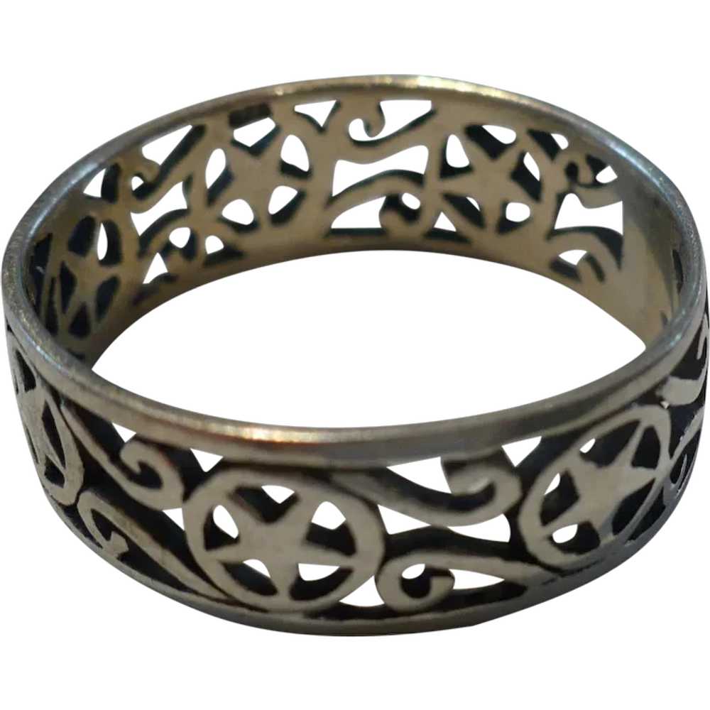 Openwork Sterling Star Ring - image 1