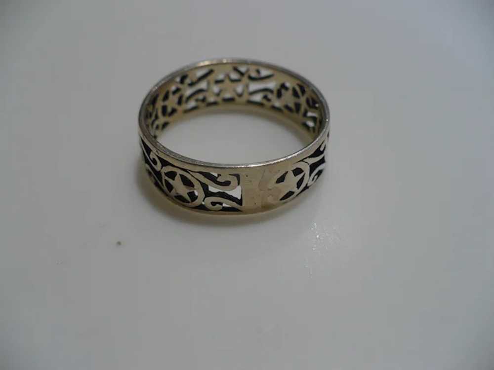 Openwork Sterling Star Ring - image 2