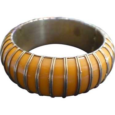 Vintage Bakelite Gold Clad Bracelet - image 1