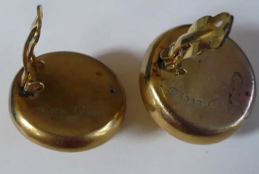 1994 Steve Vaubel Gold Filled Ribbon Swirl popular Clip On Earrings