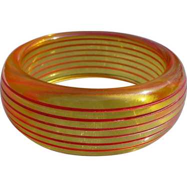 Bakelite Applejuice Carved Bracelet