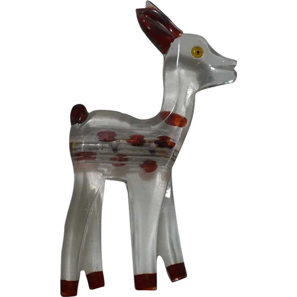 Lucite Deer Pin - Gem