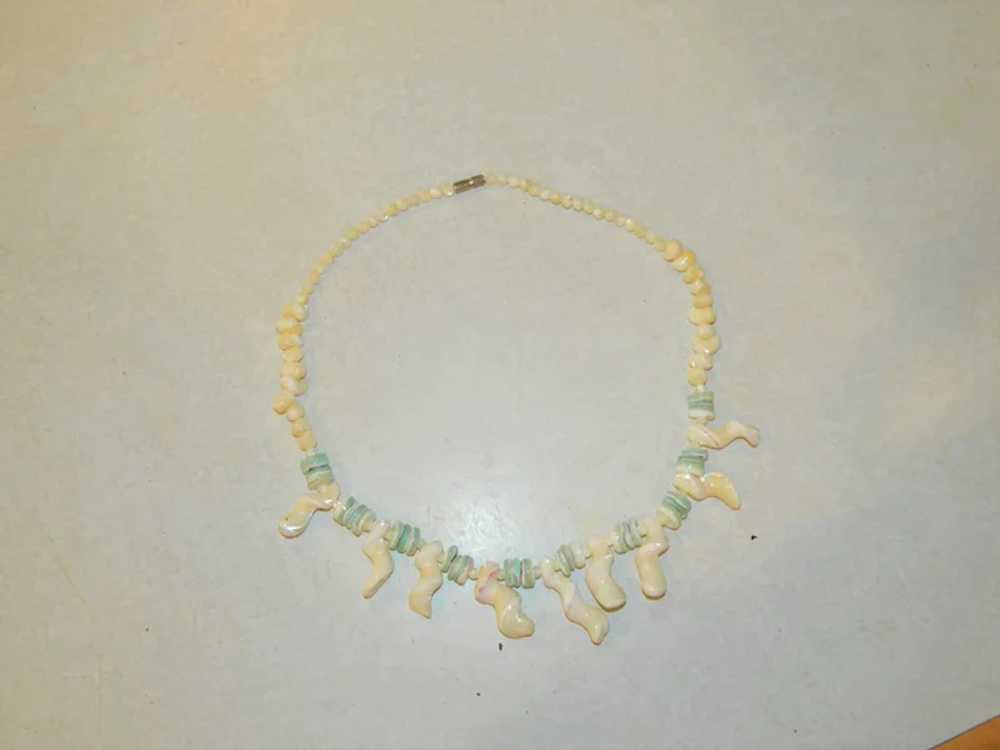 Sexy Mother Of Pearl Bib Style Necklace in Natura… - image 6