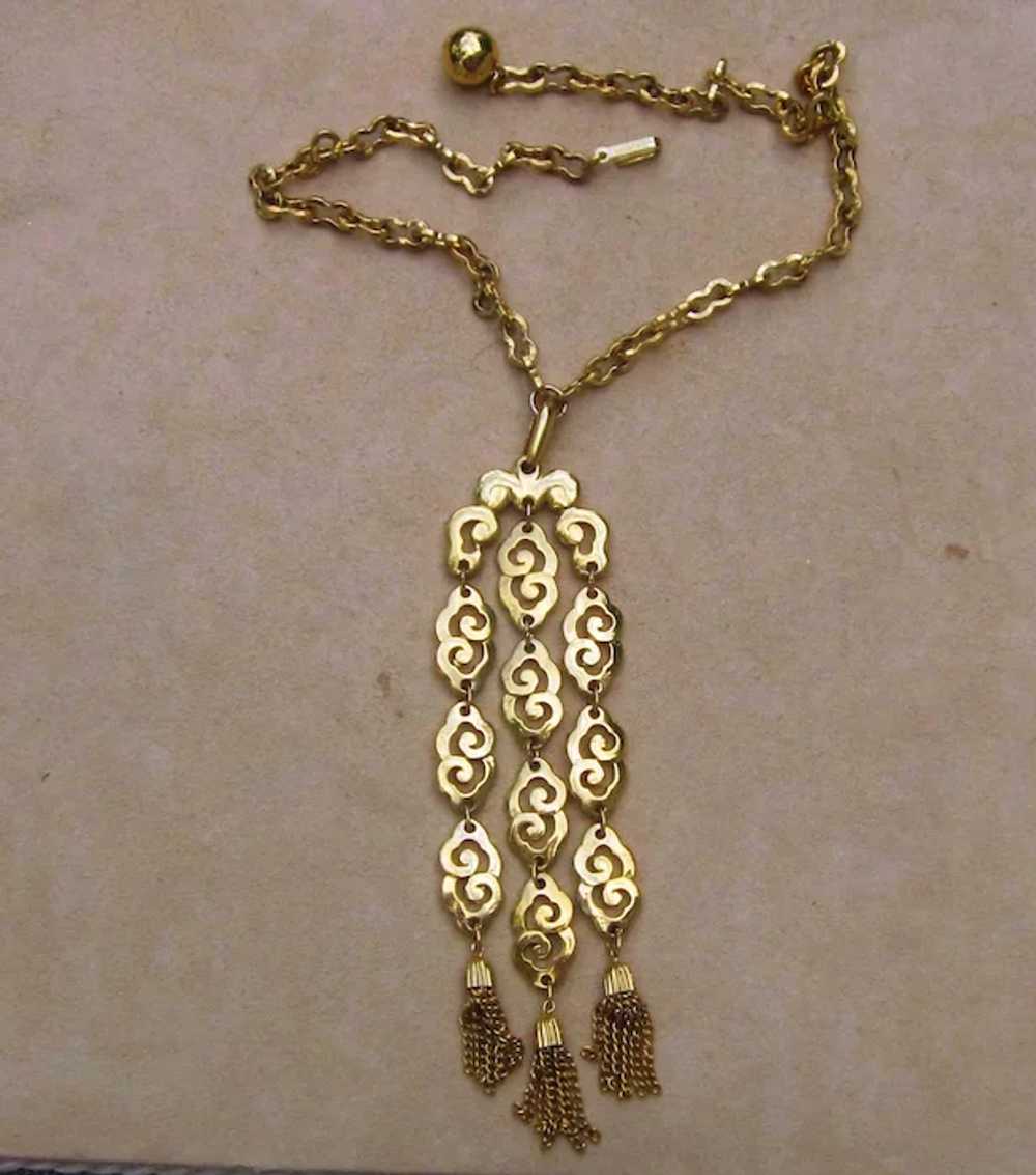 Crown Trifari Fabulous Signed Pendant Necklace - image 3