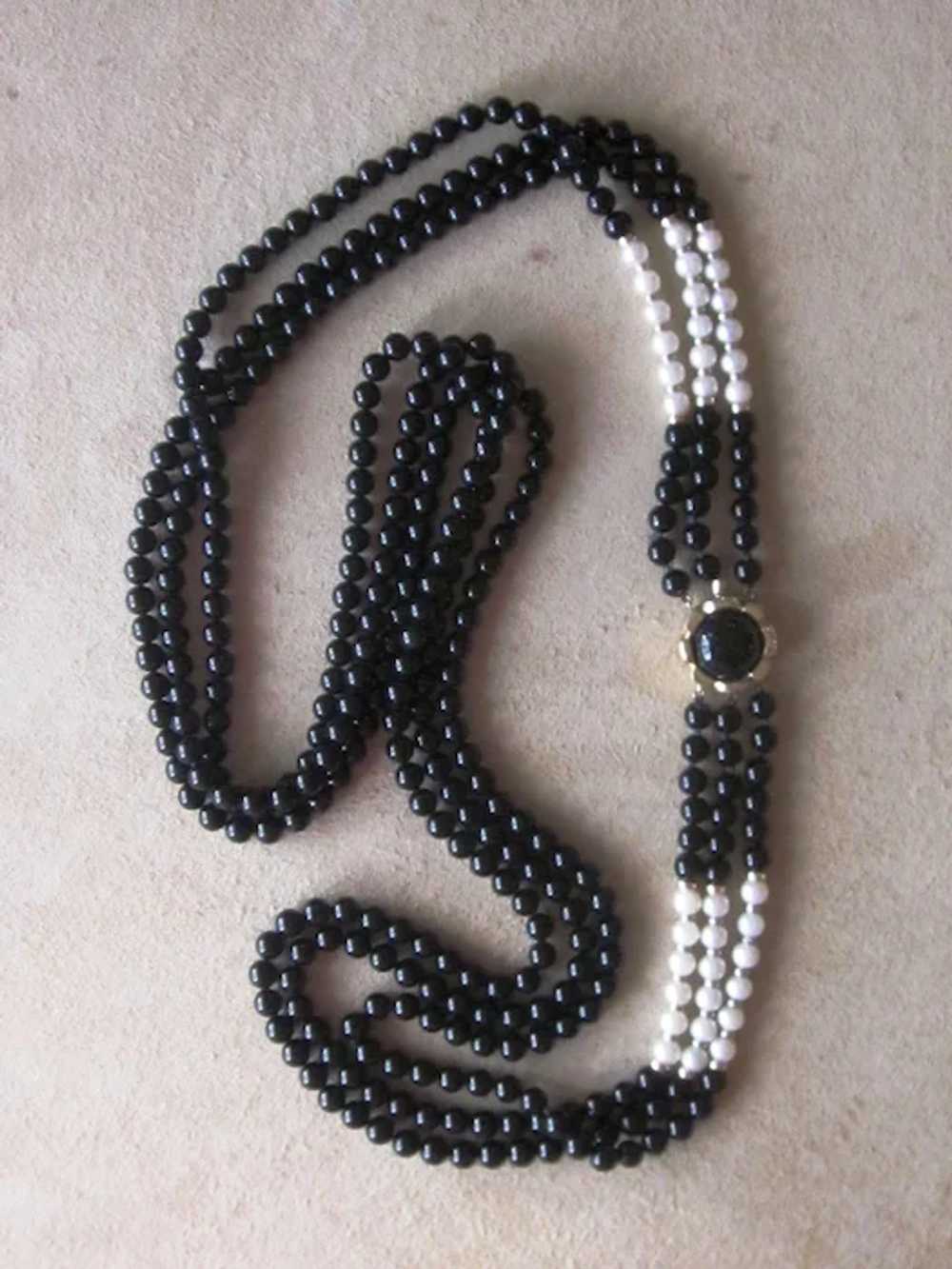 Cultured Pearl, Black  Onyx and 14k gold Amazing … - image 3