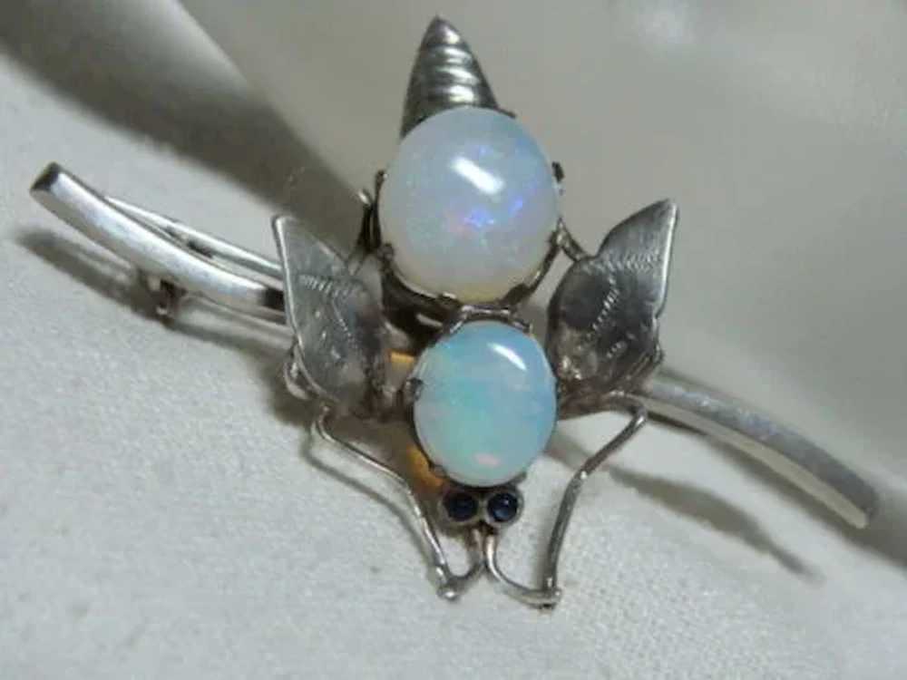 Edwardian Opal Insect Brooch - image 2
