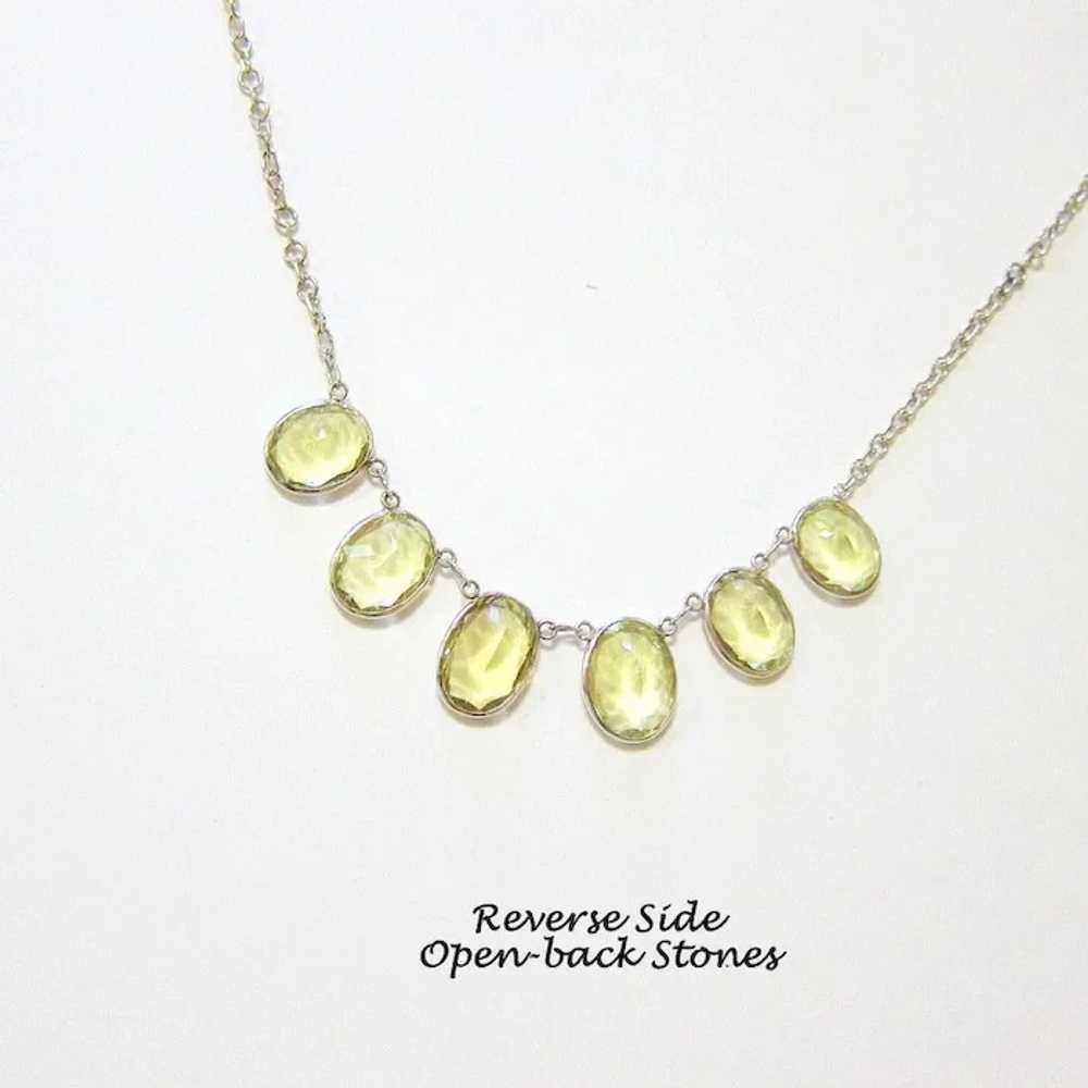 Edwardian Sterling Silver Faceted Citrine Necklace - image 4