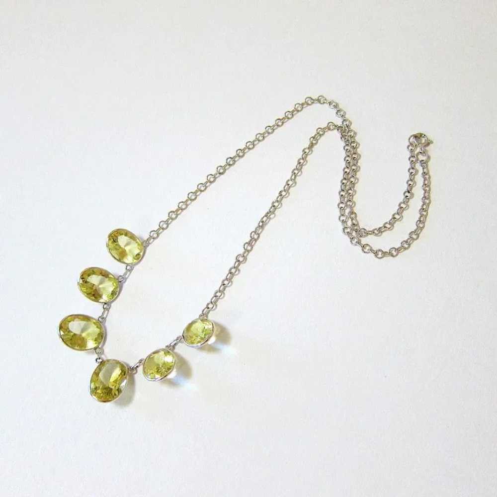 Edwardian Sterling Silver Faceted Citrine Necklace - image 6