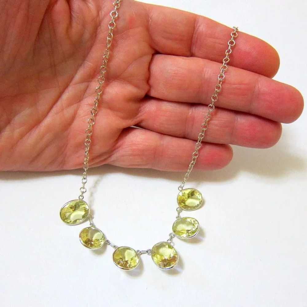Edwardian Sterling Silver Faceted Citrine Necklace - image 7