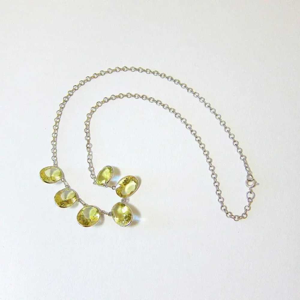 Edwardian Sterling Silver Faceted Citrine Necklace - image 8