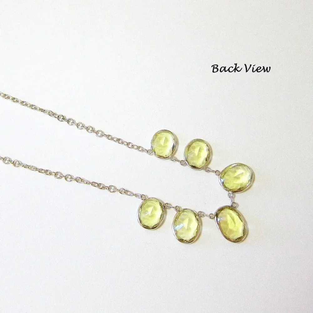 Edwardian Sterling Silver Faceted Citrine Necklace - image 9