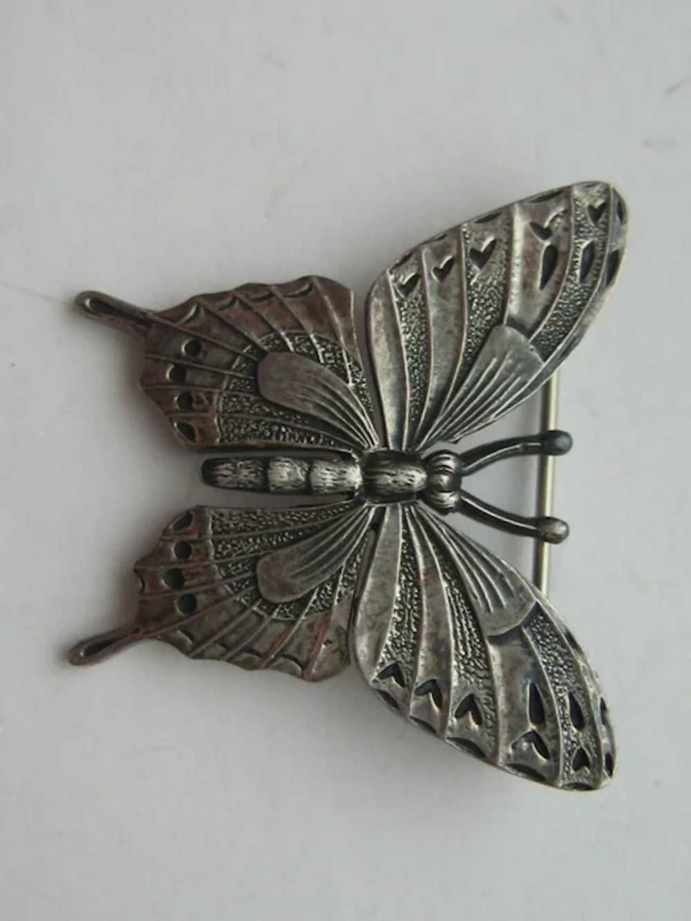 Vintage Mexico Mexican Butterfly Sterling Silver … - image 3