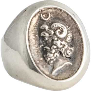 Vintage French Silver Ring Bacchus - image 1