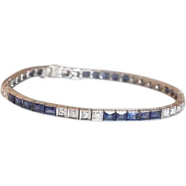 Art Deco Diamond Platinum Line Bracelet circa 192… - image 1