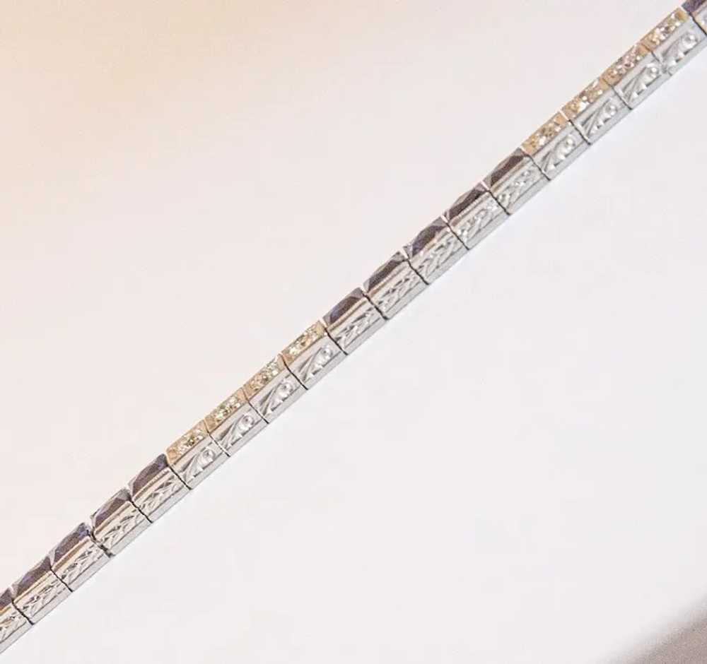 Art Deco Diamond Platinum Line Bracelet circa 192… - image 3