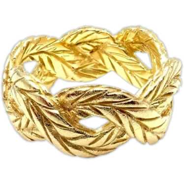 Rare Vintage Buccellati 18k Yellow Gold Leaf Band… - image 1