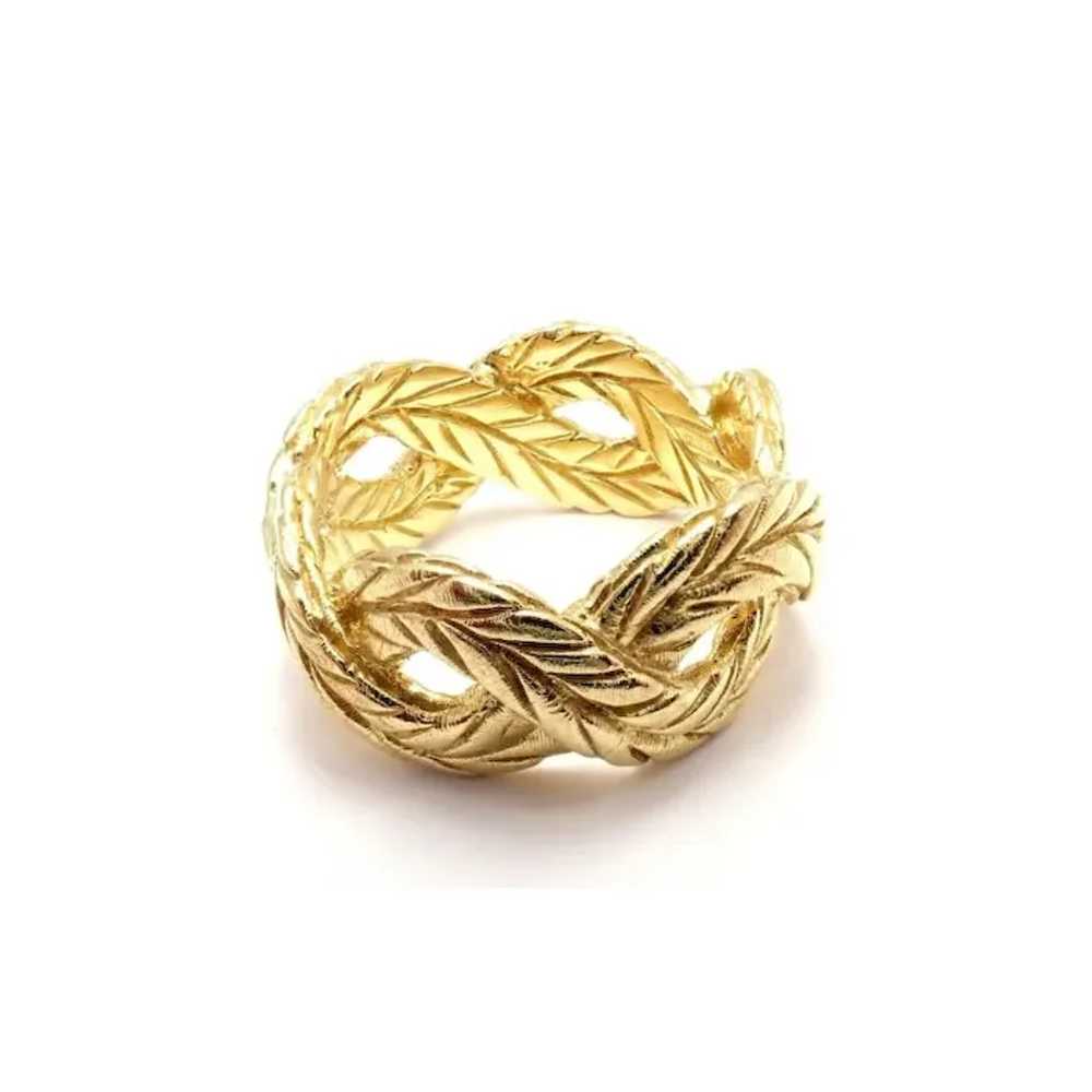 Rare Vintage Buccellati 18k Yellow Gold Leaf Band… - image 2