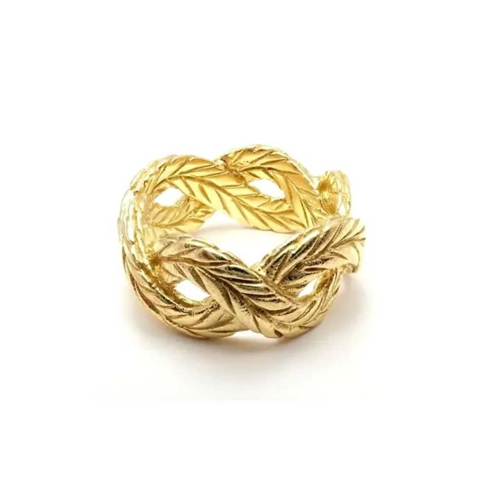 Rare Vintage Buccellati 18k Yellow Gold Leaf Band… - image 3