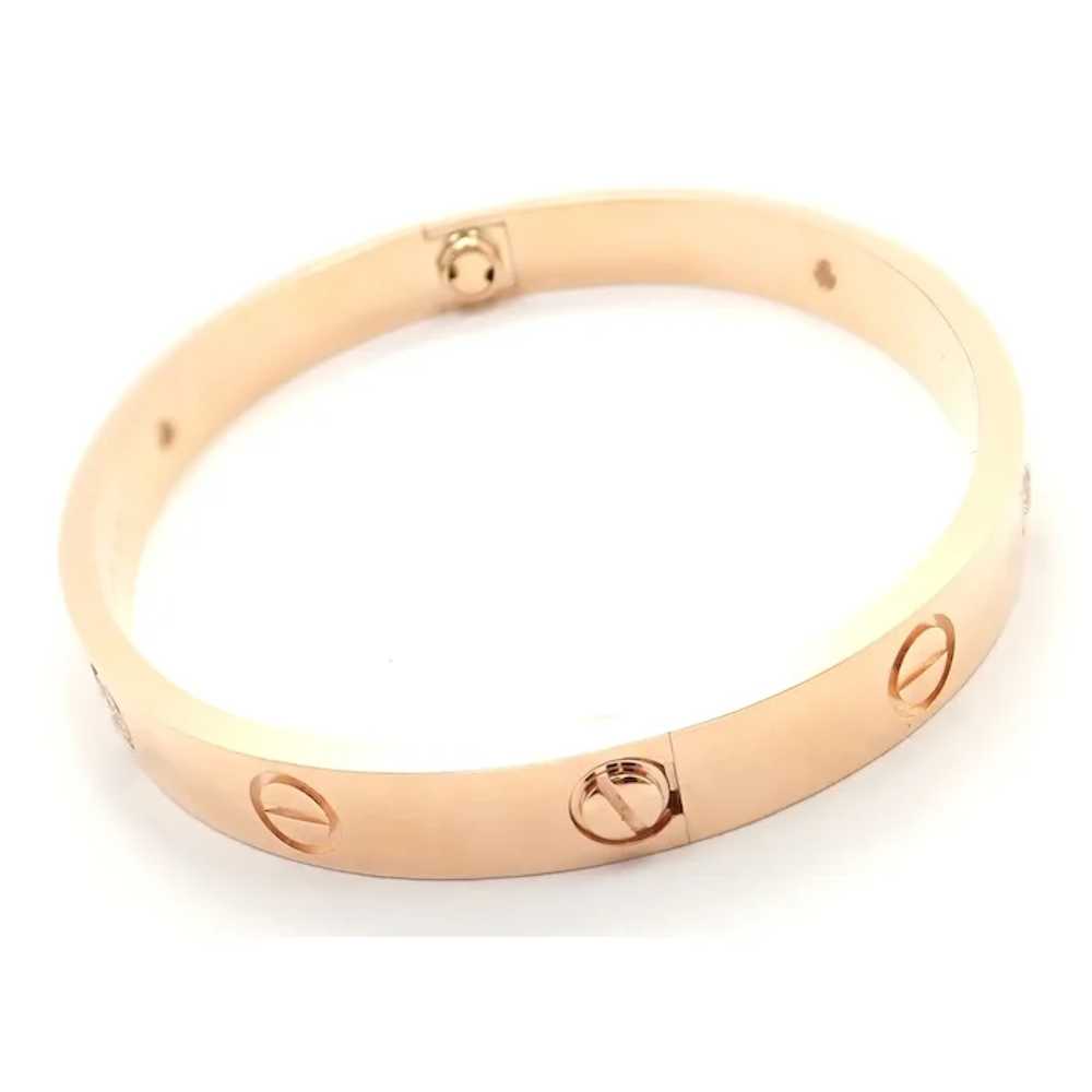 Authentic! Cartier 18k Rose Gold 4 Diamond Love B… - image 5