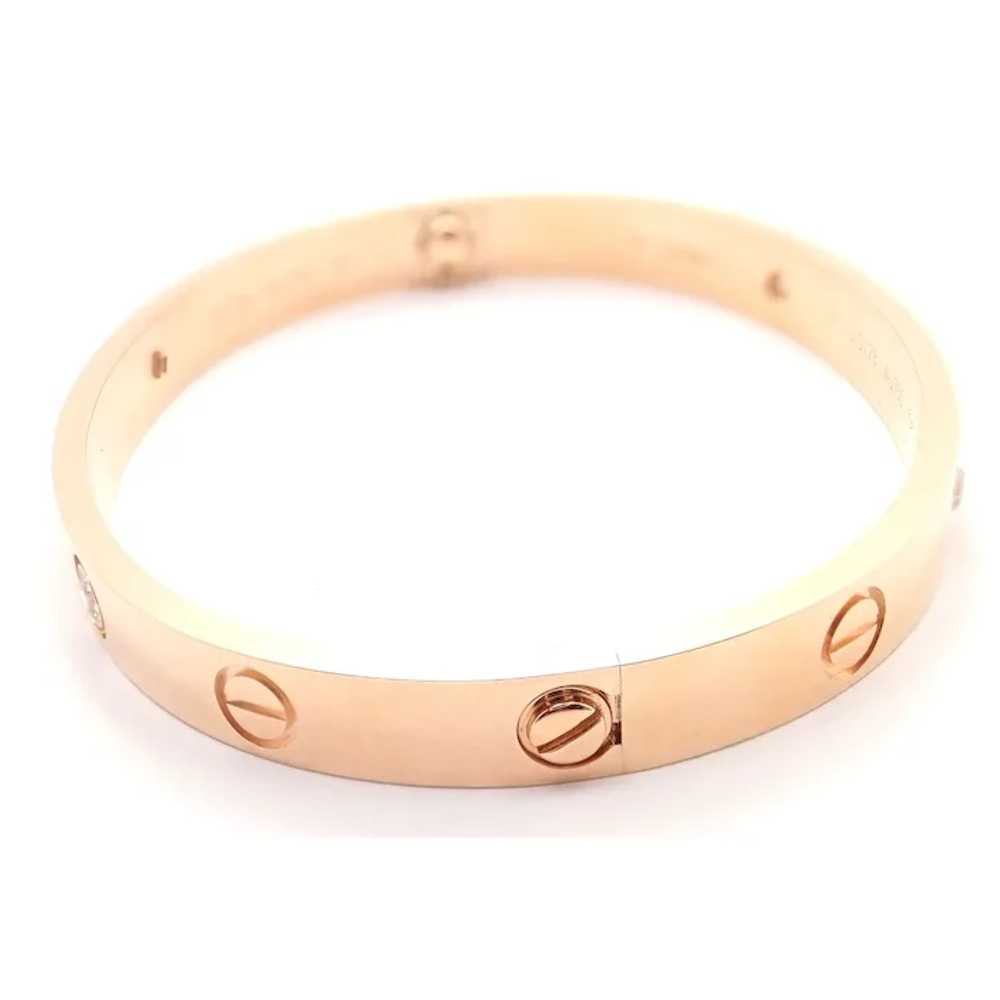 Authentic! Cartier 18k Rose Gold 4 Diamond Love B… - image 6