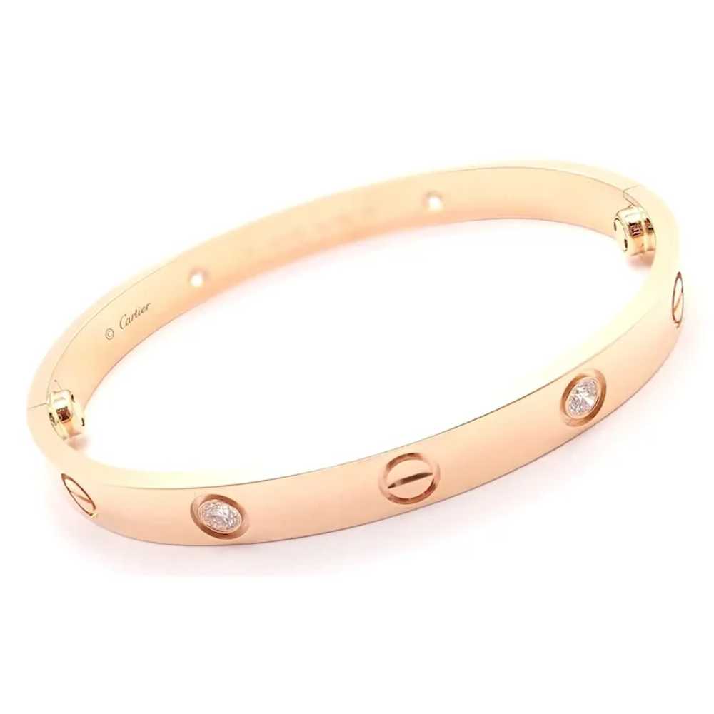 Authentic! Cartier 18k Rose Gold 4 Diamond Love B… - image 8