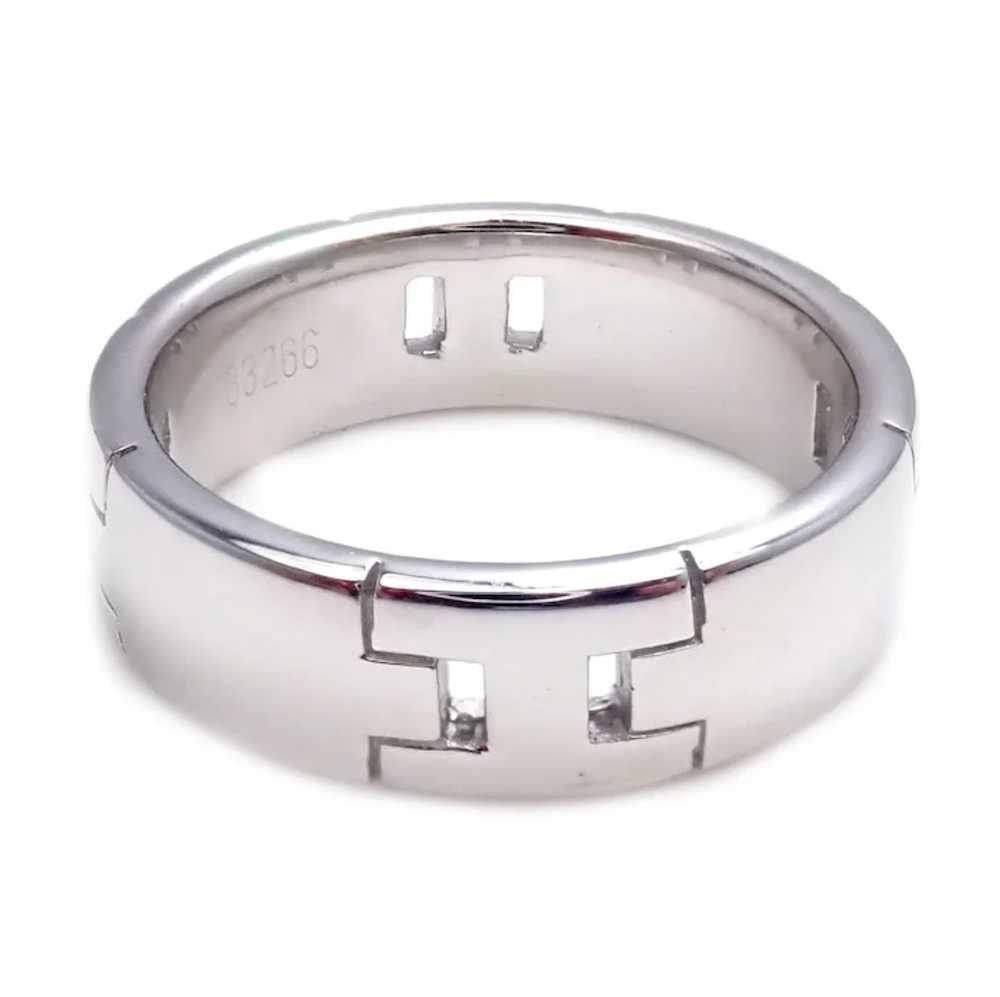 Authentic Hermes 18k White Gold Hercules "H" Band… - image 2