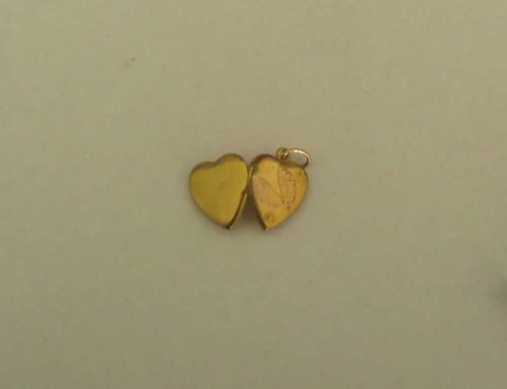 Sweet 1940's Gold Filled Petite Heart Locket - image 2