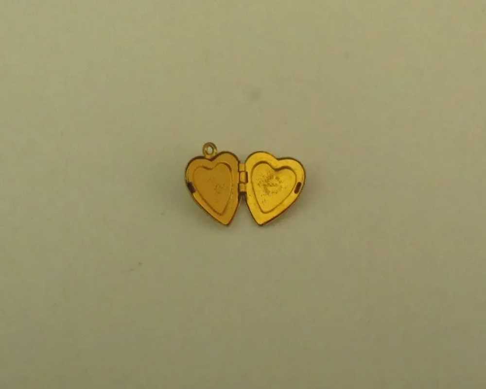 Sweet 1940's Gold Filled Petite Heart Locket - image 3