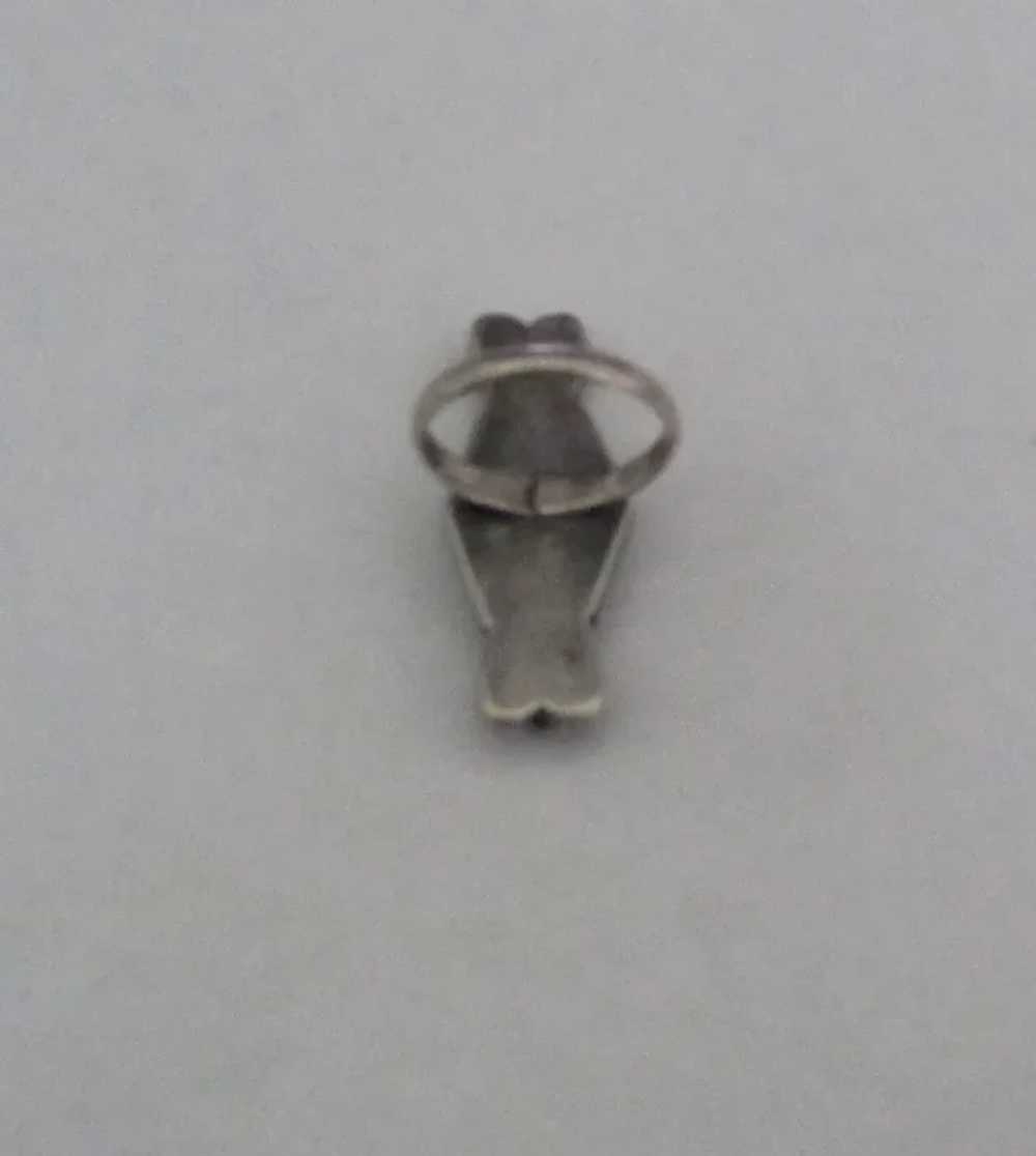 Zuni Old Pawn Sterling Turquoise Needlepoint Ring - image 4