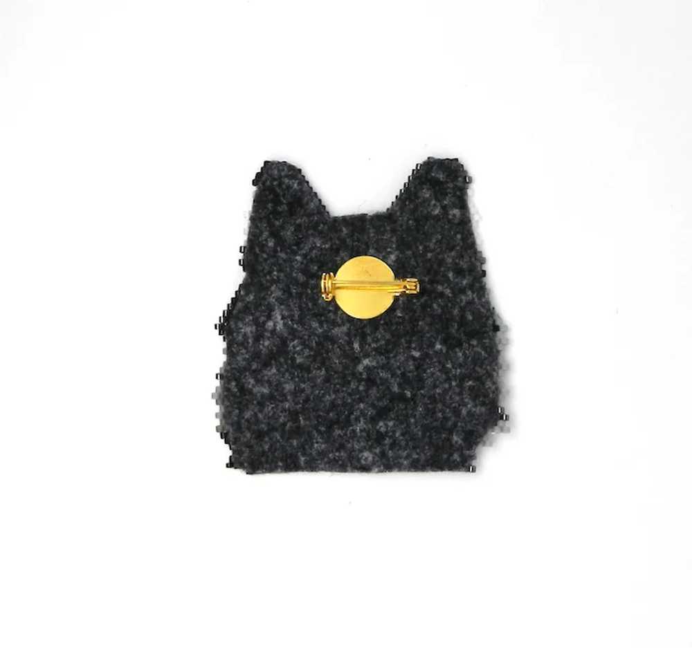 Wolf Head handcrafted beaded brooch - image 5