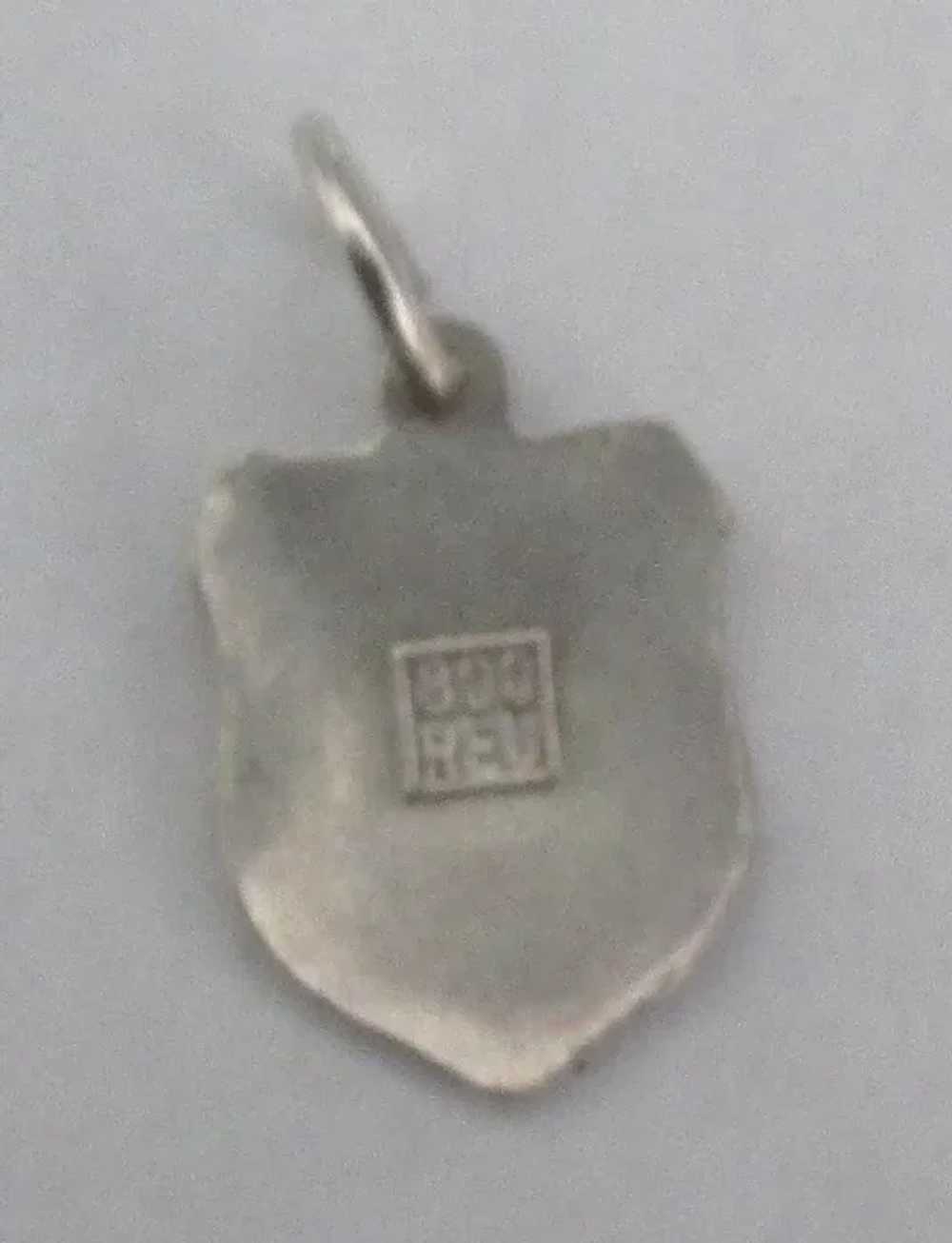 Vintage Enamel 800 Silver Danzig Travel Shield Ch… - image 2