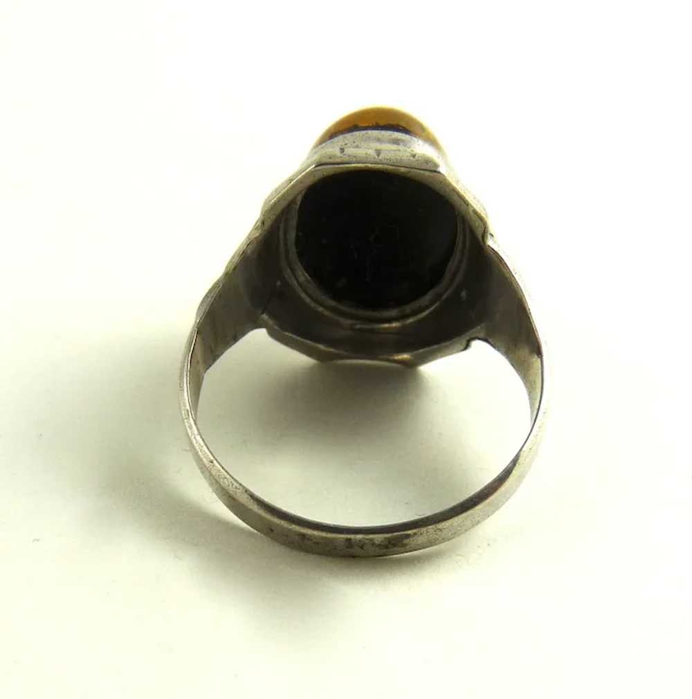 Vintage Uncas Sterling Lucite Ring Art Deco - image 5