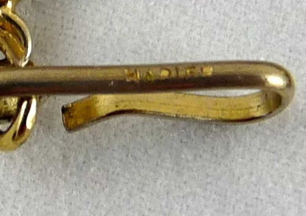 Vintage Napier Gold Mesh Bib Necklace with Fringe - image 5