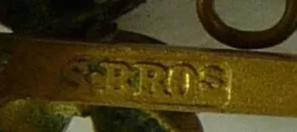 Antique English Mizpah Pin 9K Gold - image 5