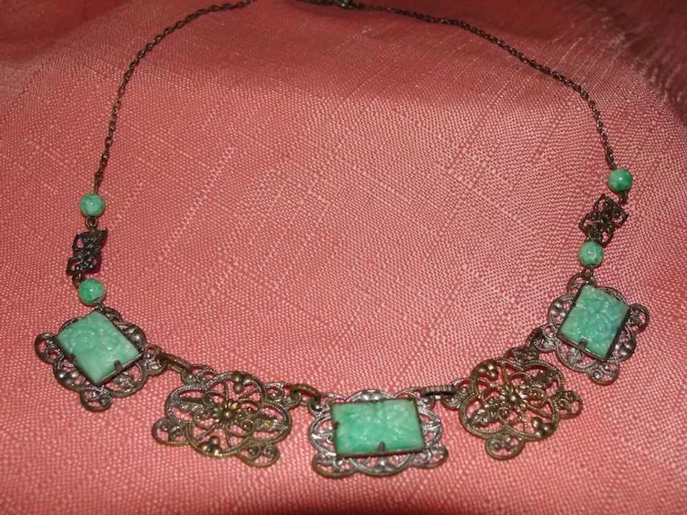 Jade-Like Green Stone Necklace - Free Shipping - image 1