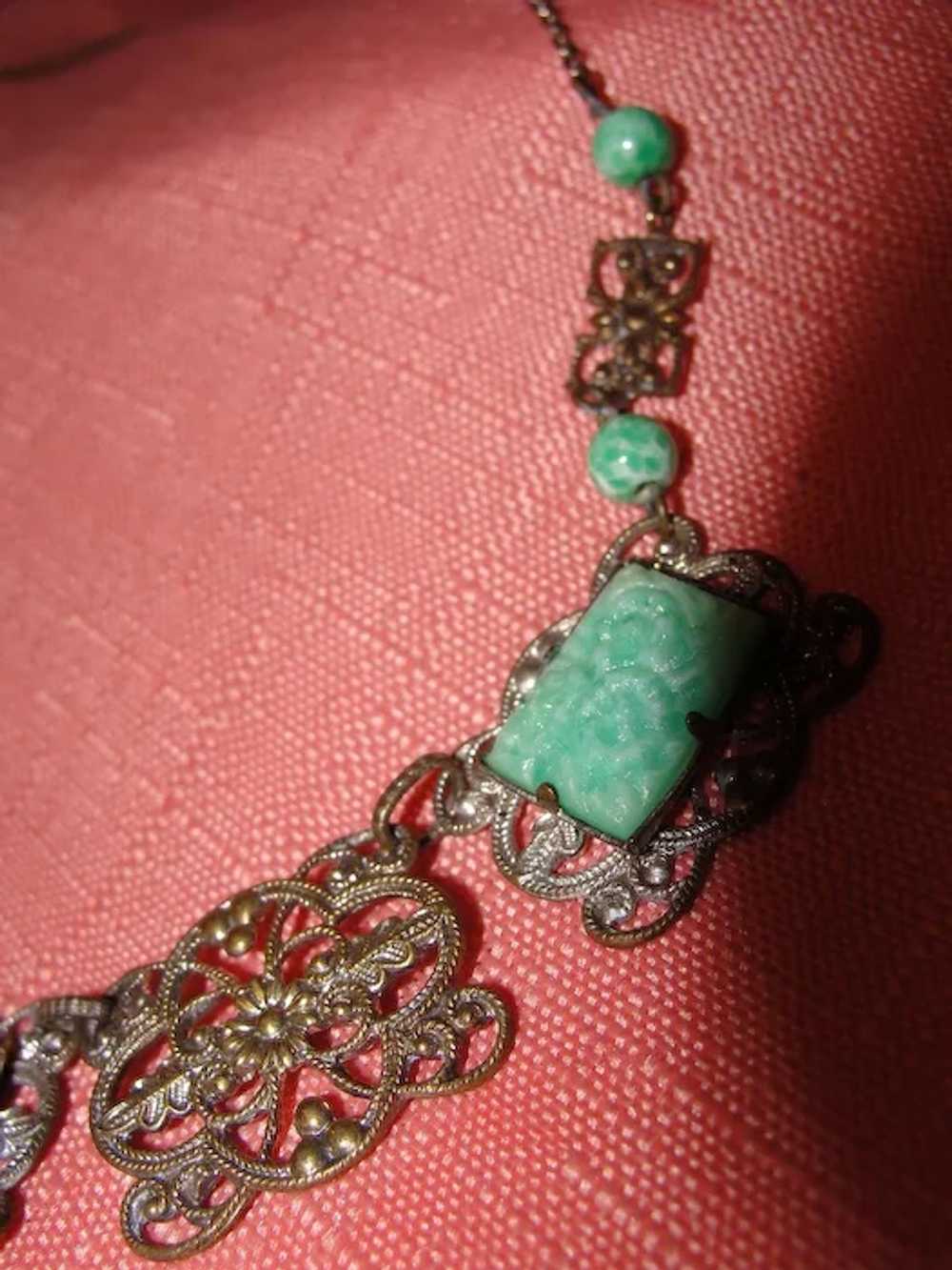 Jade-Like Green Stone Necklace - Free Shipping - image 3