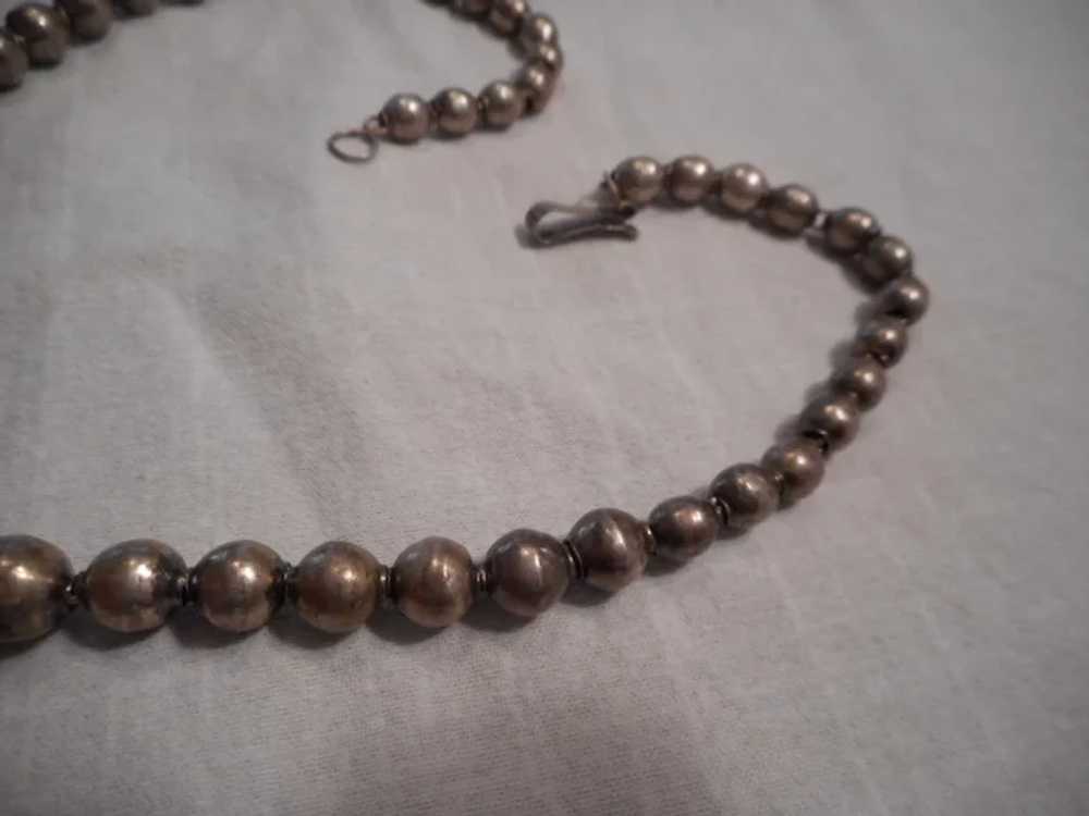 Sterling Silver Vintage Beaded Necklace - image 4