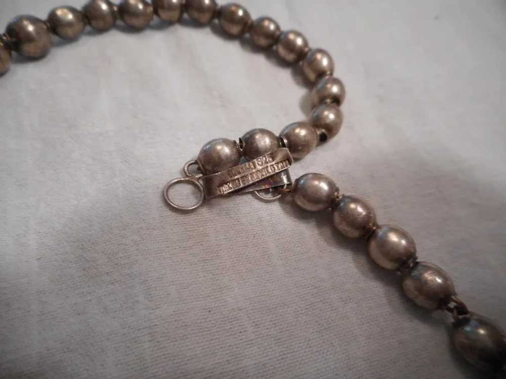 Sterling Silver Vintage Beaded Necklace - image 5