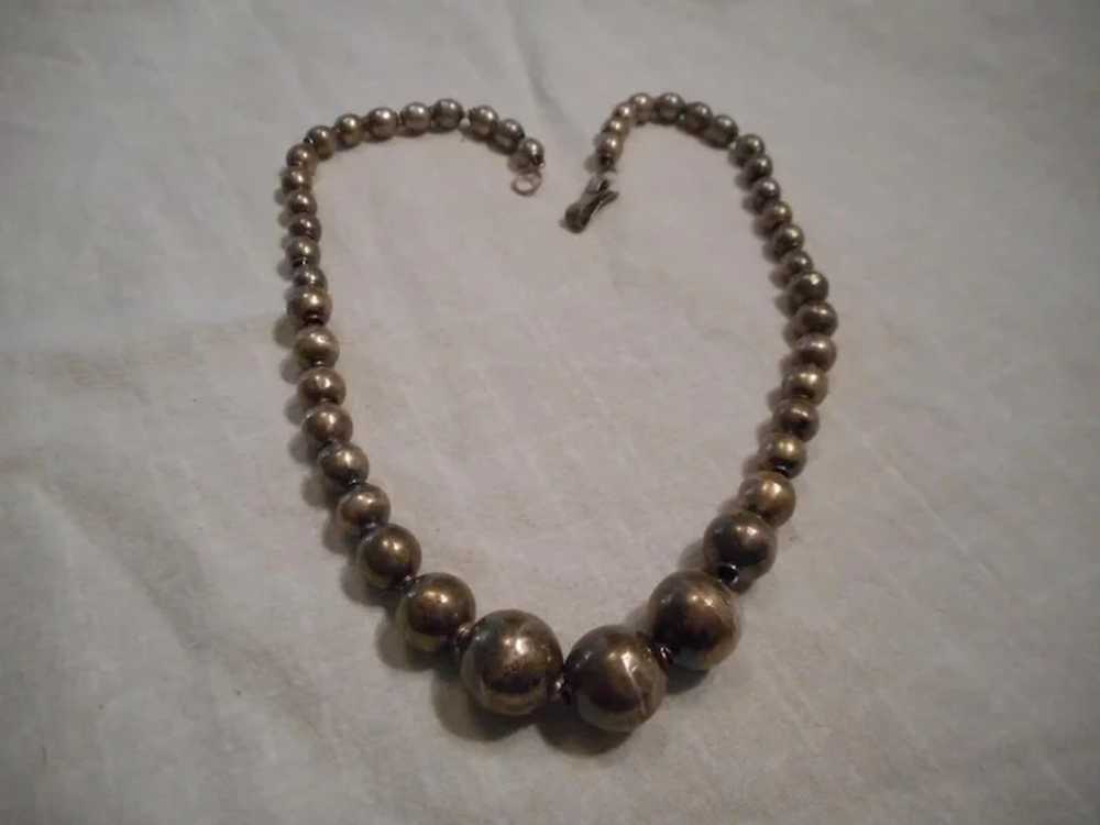 Sterling Silver Vintage Beaded Necklace - image 6