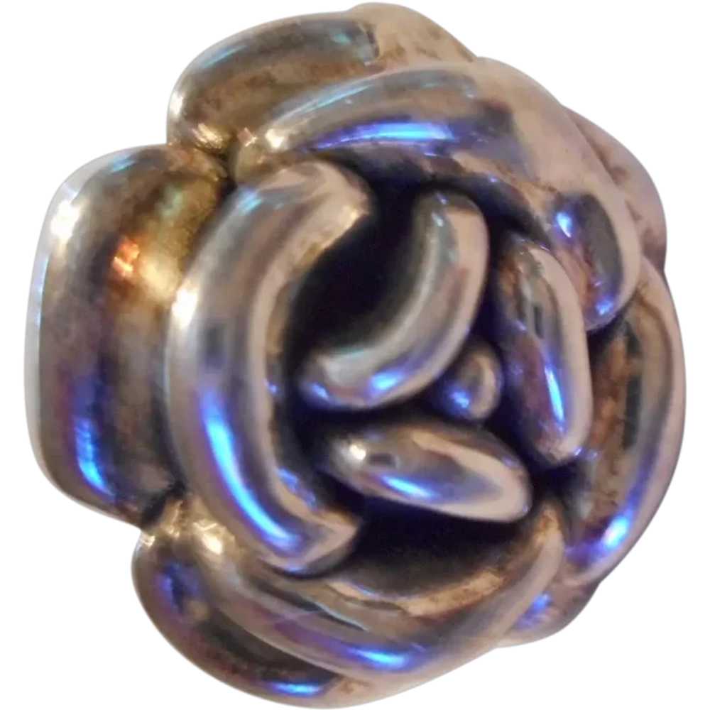 Sterling Silver Vintage Rose Ring - image 1