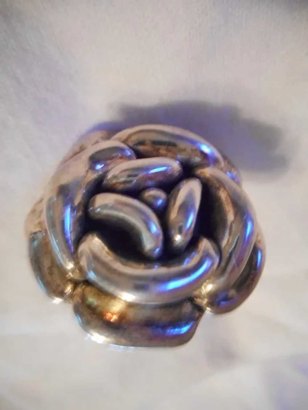 Sterling Silver Vintage Rose Ring - image 4