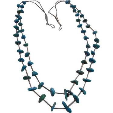 Stunning Two-Strand Sterling Silver Necklace Jade Crystal Unique Beads